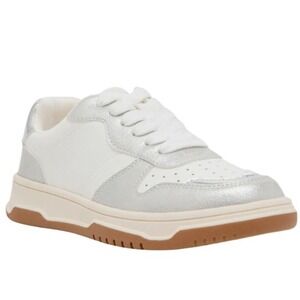 Dolce Vita Pella Girls Size 13 Sneaker SIDE ZIP DV Sparkly Silver White Shoes